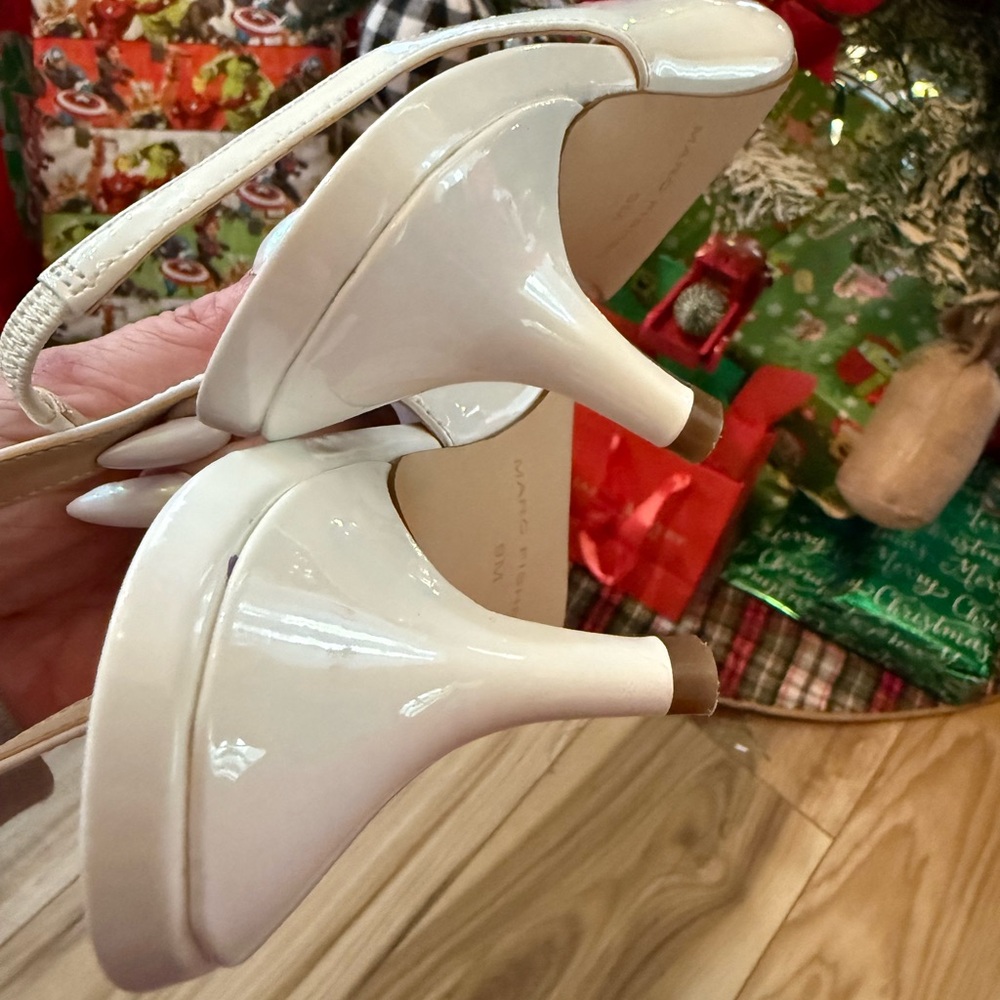 Marc Fisher Cream Slingback Heels - Picture 3 of 5
